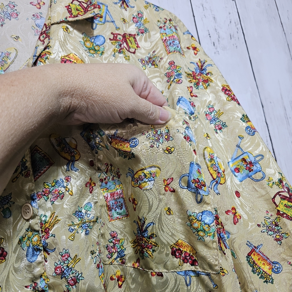 Vintage La Nuit Intimates Women's Floral Garden Print Lounge Gown One Size. - Picture 5 of 9